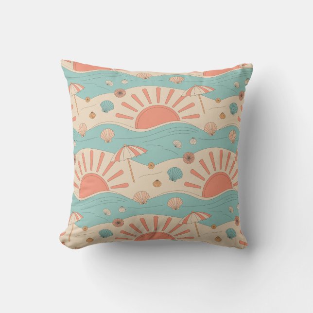 Coussin Plage de coucher de soleil (Recto)