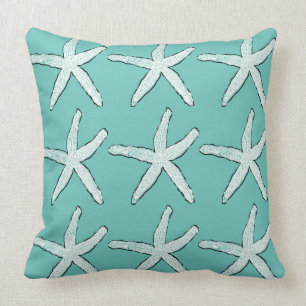 Coussin Plage de Motif  de mer Coton bleu Turquoise