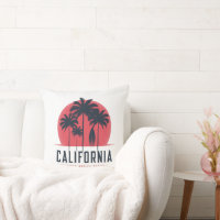Plage de Santa Monica en Californie, palmier rétro
