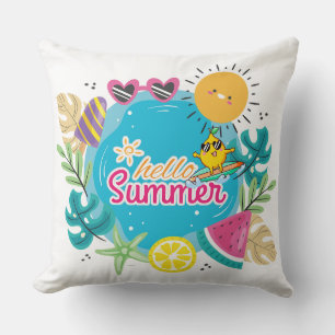 Coussin Plage d'été tropicale vibrante