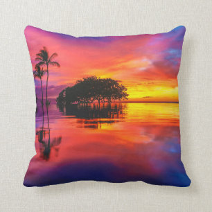 Coussin Plage majestueuse du coucher du soleil Wailea,