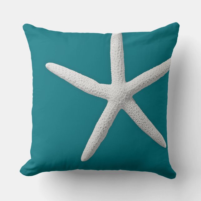 Coussin Plage moderne de l'étoile blanche Turquoise Tropic (Recto)