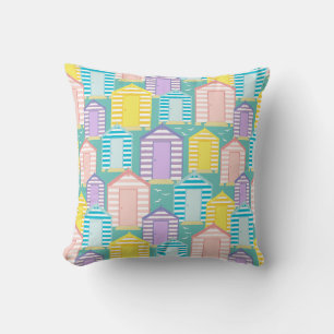 Coussin Plages et mouettes Motif en bleu Turquoise