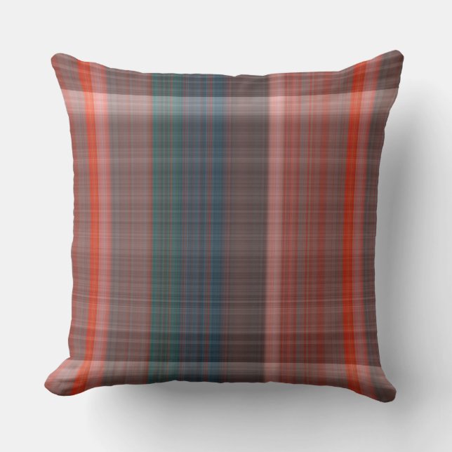 Coussin Plaid bleu, vert et rouge (Recto)