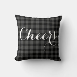 Coussin Plaid de buffle noir gris rustique - Fêtes