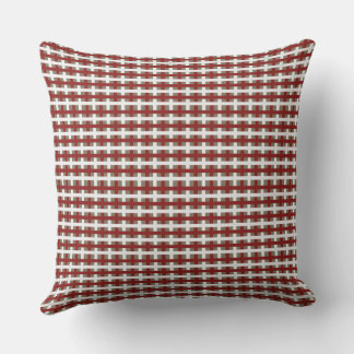 Coussin Plaid de Noël Moderne Ferme Rouge et Sauge Blanche