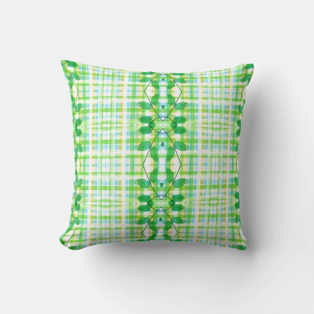 Coussin Plaid Designer Jette L'Oreiller Dans Les Blues Et  (Recto)