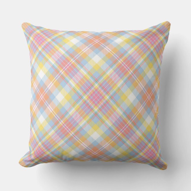 Coussin Plaid en pastel de rayure (Recto)
