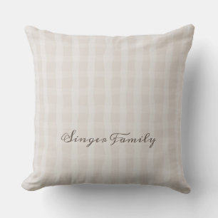 Coussin Plaid fin rose doux personnalisé