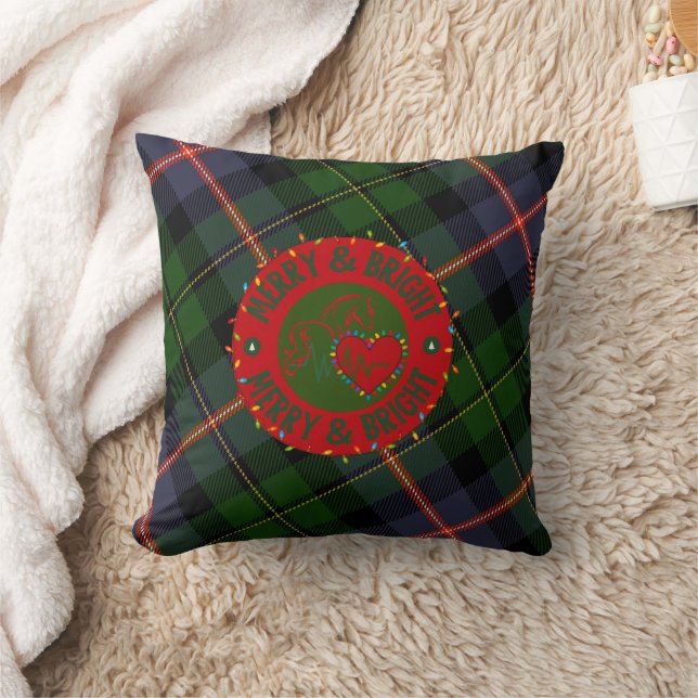 Coussin Plaid Fleece Throw Pillow Merry & Bright (Couverture)