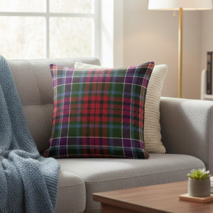 Coussin Plaid Highland Cosy - Tartan Rouge & Vert Rustique