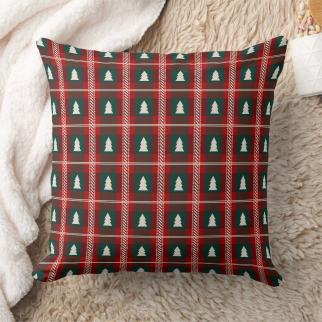 Coussin Plaid Patchwork Christmas Tree Pattern (Couverture)