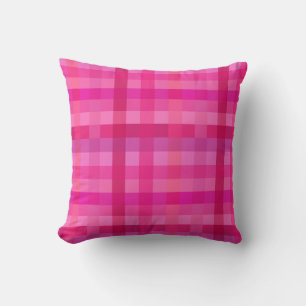 Coussin Plaid rose et lavande