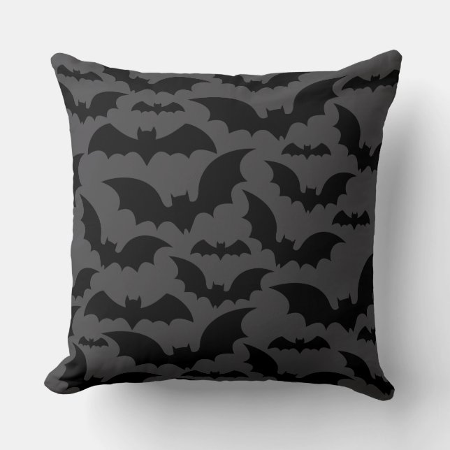 Coussin Plaidoyer de chauves-souris de minuit – Gris foncé (Recto)