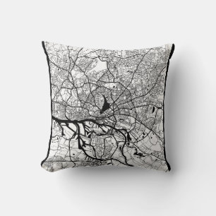 Coussin Plan de la ville de Hambourg en Allemagne