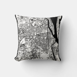 Coussin Plan de la ville de Phnom Penh Cambodge