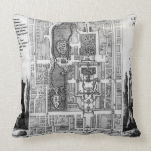 Coussin Plan des jardins de l'empereur de Pékin, de