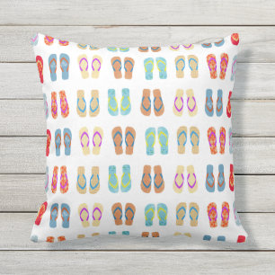 Coussin Plan des tongs de plage côtière