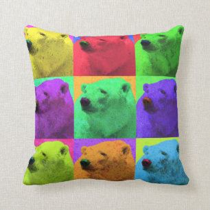 Coussin Plan rapproché grunge d'ours blanc de Popart d'ar