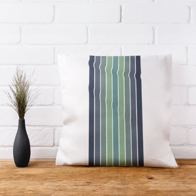 Coussin Planche de surf bleu et vert rétro (Créateur téléchargé)