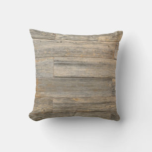 Coussin Planches à grains de bois rustique en relief
