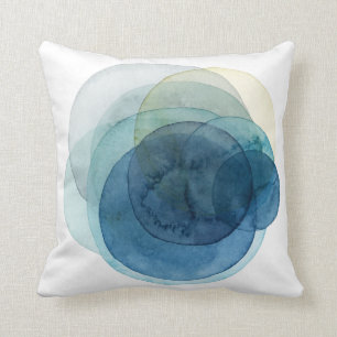 Coussin Planètes en évolution - Cercles d'aquarelle