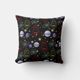 Coussin Planètes, étoiles et Rocket Ships