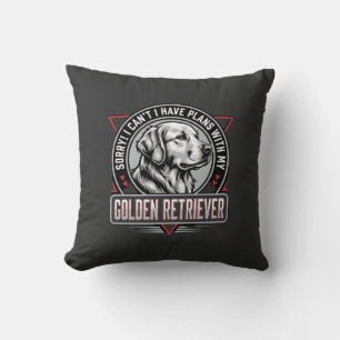 Coussin Plans de Retriever doré Conception de badge de chi