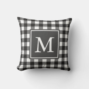 Coussin Plantation de buffles noirs et blancs sur mesure