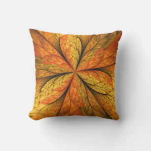 Coussin Plante d'automne, Abstrait moderne Fractal Art Lea