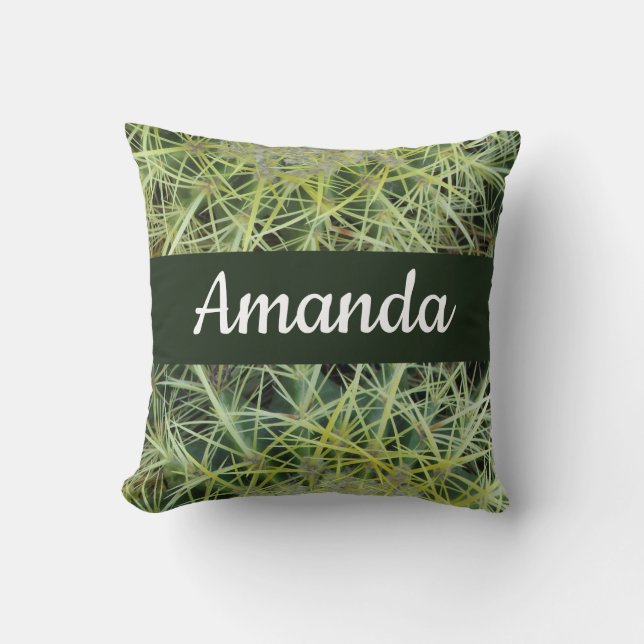 Coussin Plante du désert du sud-ouest Photo Barrel Cactus (Recto)