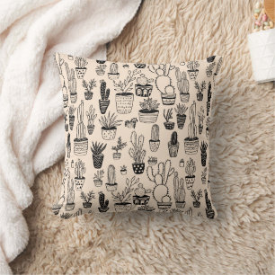 Coussin Plantes Pots Succulents Cactus Cute Motif
