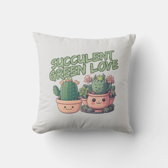Coussin Plantes succulents (Recto)