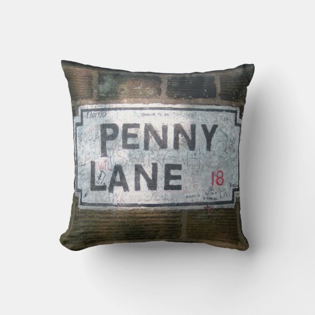 Coussin Plaque de rue de ruelle de penny (Recto)