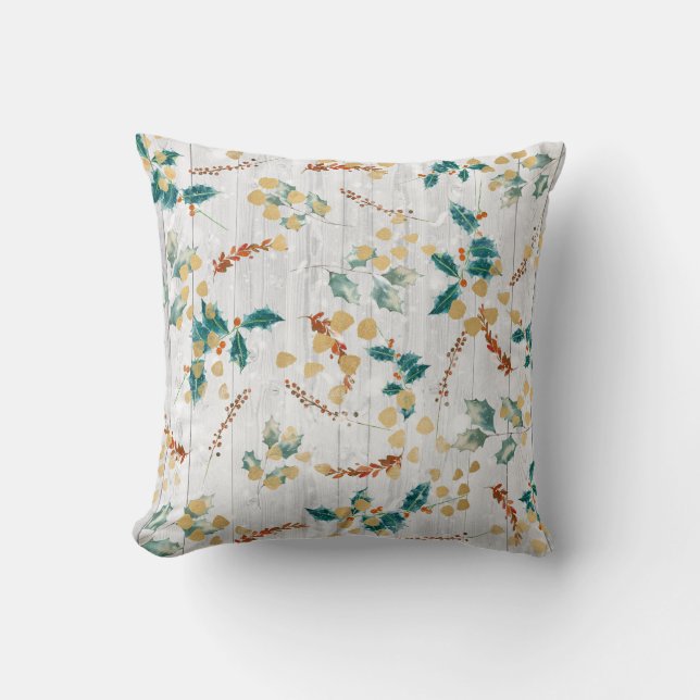 Coussin Plaques en bois de Noël (Recto)