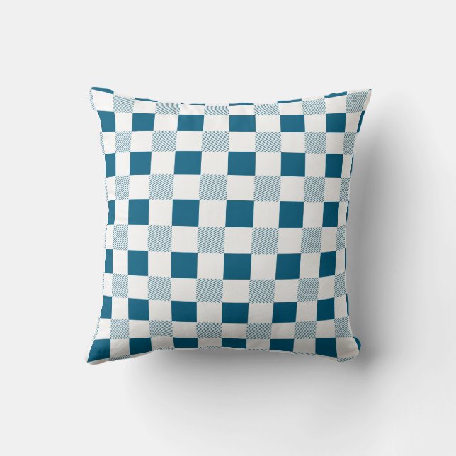 Coussin Plat Bleu Océan Et Blanc (Verso)