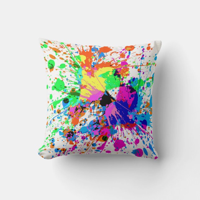Coussin Plat de peinture Abstrait multicolore (Recto)
