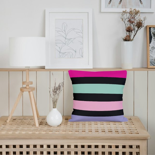 Coussin Plat rayé multicolore (Créateur téléchargé)