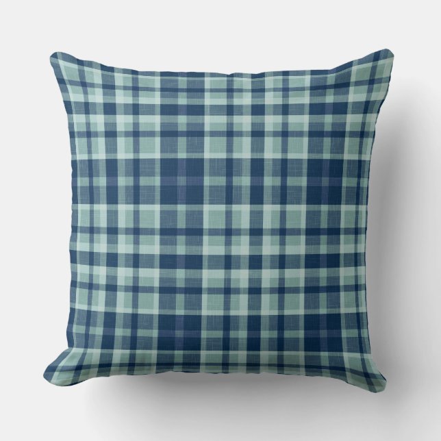 Coussin Plat vert sauge bleu moderne (Recto)