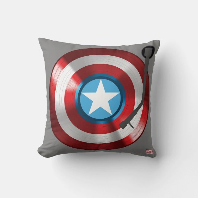 Coussin Platine Vinyle Captain America (Recto)