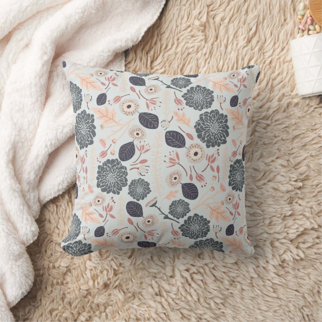 Coussin Playay Blue Peach Floral Reprendre l'impression (Couverture)