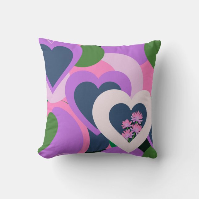 Coussin Playful Abstract Heart Throw Pillow (Recto)
