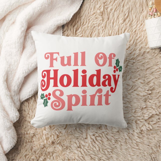 Coussin Plein d'esprit de vacances - Typographie festive (Couverture)