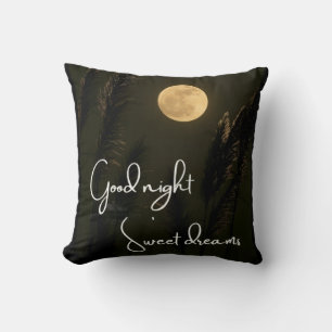Coussin Pleine lune Bonne Nuit Sweets Dreams Black Throw