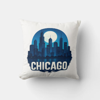Coussin Pleine lune Skyline de Chicago