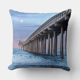 Coussin Pleine lune sur la jetée, Californie