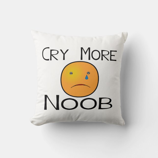 Coussin Pleurent plus de Noob (Recto)