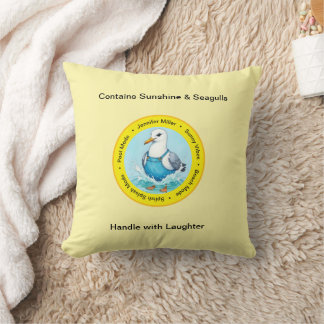 Coussin Plic Ploc jolie mouette de vacances estivales