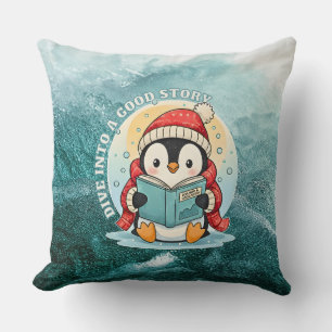 Coussin Plongez dans une bonne histoire en lisant Penguin 