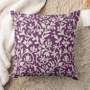 Coussin Plum Purple Vins Floraux Patten